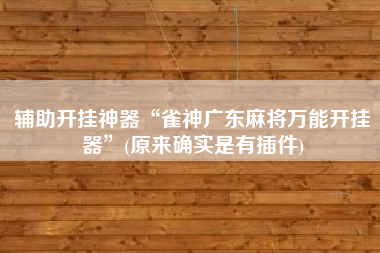 辅助开挂神器“雀神广东麻将万能开挂器	”(原来确实是有插件)