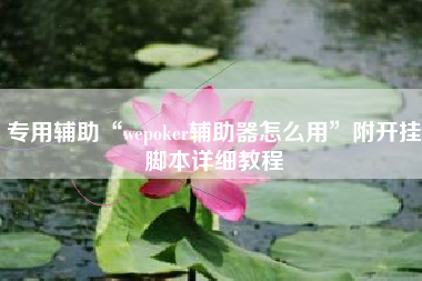 专用辅助“wepoker辅助器怎么用	”附开挂脚本详细教程