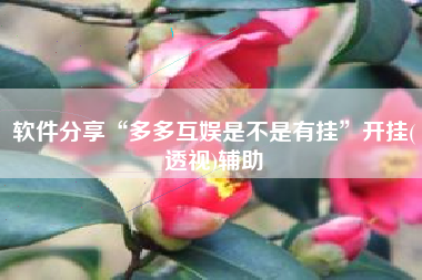 软件分享“多多互娱是不是有挂”开挂(透视)辅助