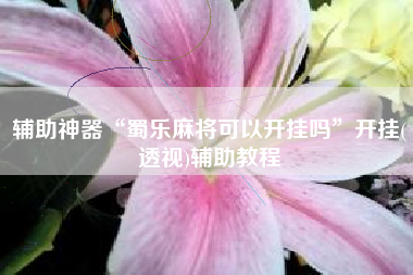 辅助神器“蜀乐麻将可以开挂吗”开挂(透视)辅助教程