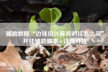 辅助教程“边锋绍兴麻将的挂怎么买”开挂辅助脚本+详细开挂